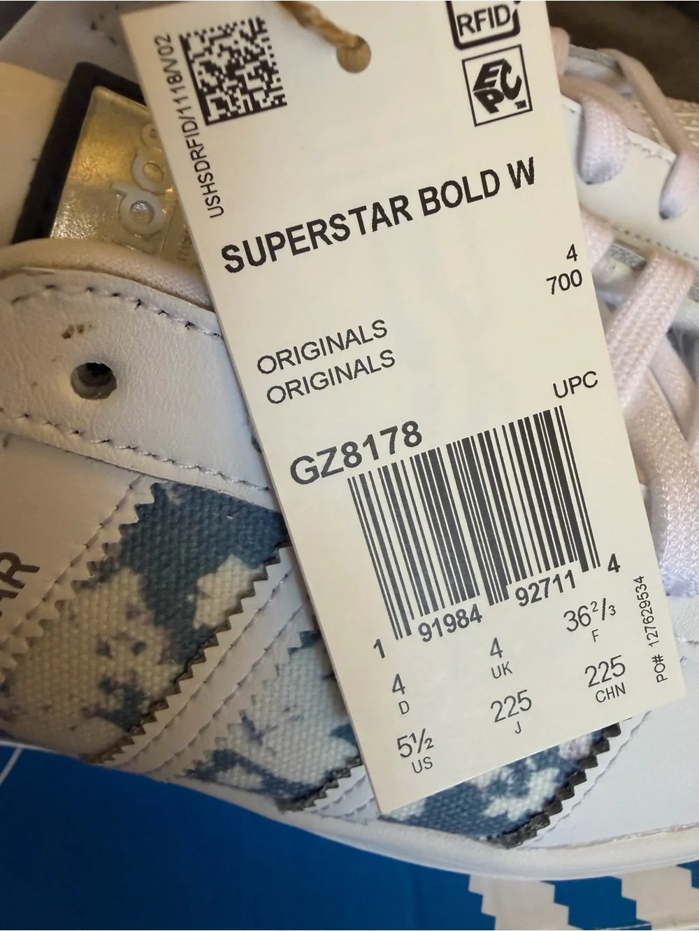 adidas Superstar Bold Dreamy Floral W White/Blue platform sneaker